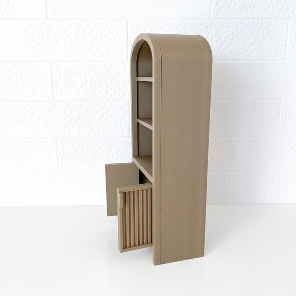 Miniature Armoire for Dolls 1:6 Scale Muted Brown Furniture 12” Barbie Integrity - Picture 2 of 6